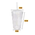 40 Copos Plástico Tipo Acrílico 300ml Liso C/tampa E Canudo!