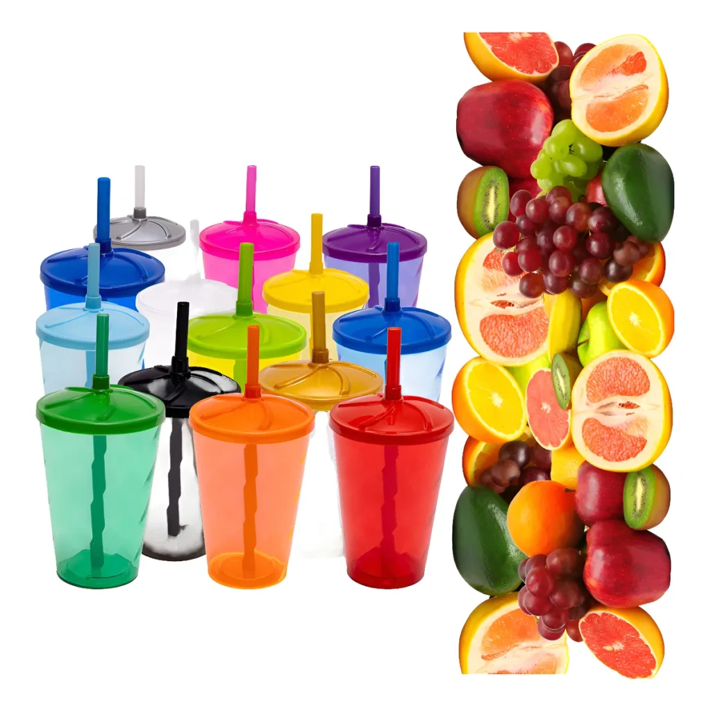 40 Copos Plástico Tipo Acrílico 300ml Liso C/tampa E Canudo! 40 Copos Plástico Tipo Acrílico 300ml Liso C/tampa E Canudo!