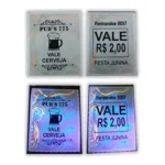 Kit 4000 Tickets Ficha Bar Mini Convite Vale Moeda Balada Fg