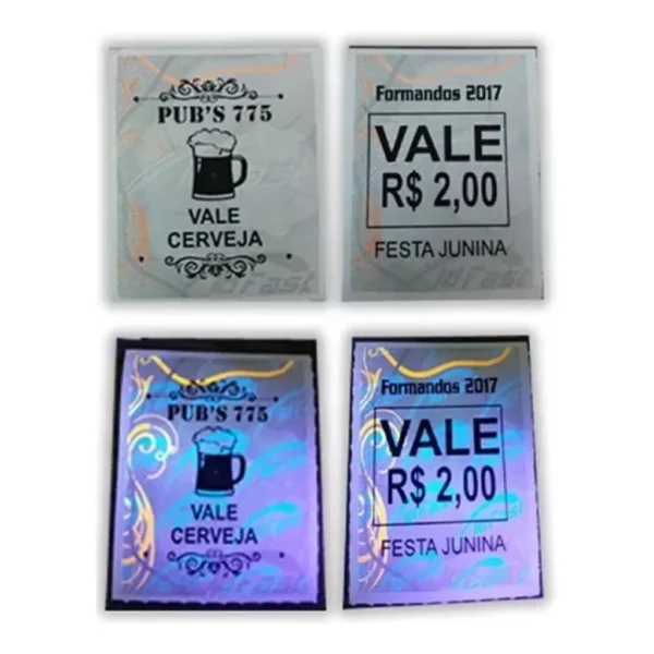 Kit 4000 Tickets Ficha Bar Mini Convite Vale Moeda Balada Fg