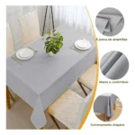 Kit 5 Toalhas De Mesa Plástico Perolizada Lisa Descartável