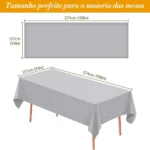 Kit 5 Toalhas De Mesa Plástico Perolizada Lisa Descartável