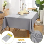 Kit 5 Toalhas De Mesa Plástico Perolizada Lisa Descartável