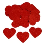 Kit 50 Aplique Coração 5cm Eva Com Glíter ( Sem Adesivo )