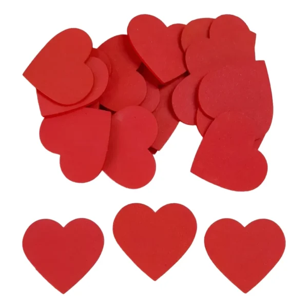Kit 50 Aplique Coração Com 5 Cm No Eva Liso ( Sem Adesivo )