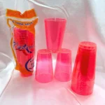 Kit 50 Copos Acrílico 300ml Lavável Descartável Colorido