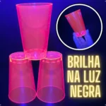 Kit 50 Copos Acrílico 300ml Lavável Descartável Colorido