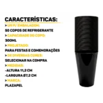 Kit 50 Copos Acrílico 300ml Lavável Descartável Colorido