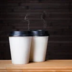 50un Copo Papel Branco 200ml C/ Tampa Café Delivery Fsc Branco