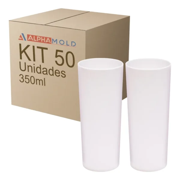Kit 50 Copo Long Drink 350ml Resistente Festa Atacado Varejo