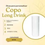 Copo Long Drink Kit Com 50 Copos Branco Liso Para Transfer