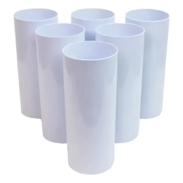 Copo Long Drink Kit Com 50 Copos Branco Liso Para Transfer