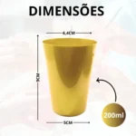 Kit 50 Copos Plastico Acrilico 200ml Lavável Coloridos