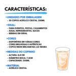 Kit 50 Copos Plastico Acrilico 200ml Lavável Coloridos