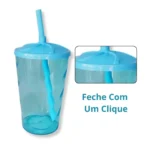 Kit 50 Copo Twister 300ml Tampa Canudo Balada Atacado Varejo