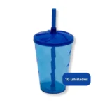 Kit 50 Copo Twister 300ml Tampa Canudo Balada Atacado Varejo