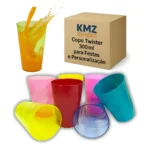 Kit 50 Copos Caldereta Twister 300ml Acrílico Festa Transfer