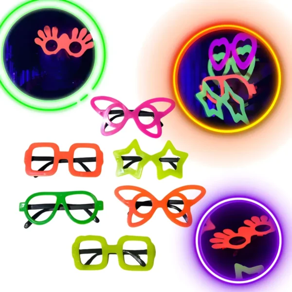 Kit 50 Óculos Neon Luz Negra Balada Sortidos Divertido Festa