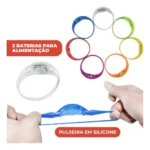 Kit 50 Pulseira De Led Pisca Ativada Por Som Conforme Batida Da Musica Festa Casamento Balada Formatura Tippi