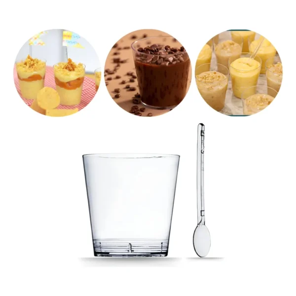 100 Copinho 25ml Brigadeiro De Colher + 100 Colherzinha Kit