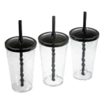 Kit 20 Copos Twister 500ml + 20 Baldes Pipoca 1,5l - Cinema Cor Preto