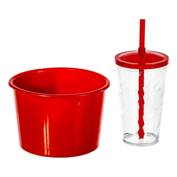 Kit 20 Copos Twister 500ml + 20 Baldes Pipoca 1,5l - Cinema Cor Vermelho