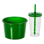 Kit 20 Copos Twister 500ml + 20 Baldes Pipoca 1,5l - Cinema Cor Verde bandeira