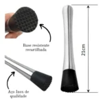 Kit Barman NLS Colher Bailarina Dosador Duplo Macerador Pá Gelo Inox NilosDecor