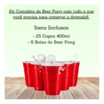 Jogo Beer Pong Red Cup Copo Americano Descartável E Bolinha