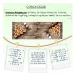 Jogo Beer Pong Red Cup Copo Americano Descartável E Bolinha