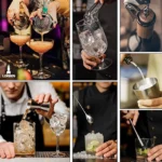Kit Bar com 12 Peças em Aço Inox, Coqueteleira 550ml, Socador e Suporte de Bambu para Coquetelaria e Caipirinha – Marca Lorben