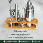 Kit Coqueteleira Inox Utensilios Barman Bar Para Caipirinha