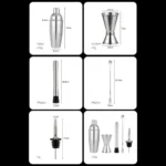 Conjunto De 6 Coqueteleiras Boston Profissionais, 750 Ml