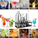 Kit Caipirinha Profissional 23 Peças Inox Coqueteleira 750ml