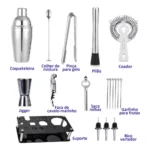 Kit 18 Caipirinha Profissional Coqueteleira 750ml Inox