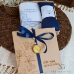 Kit Convite Padrinhos Gravata Pulseira Caixa Decorada E Tags