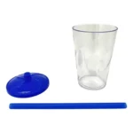 Kit Copo Twister 300ml 10 Copos Com Tampa E Canudo