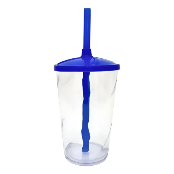 Kit Copo Twister 300ml 10 Copos Com Tampa E Canudo