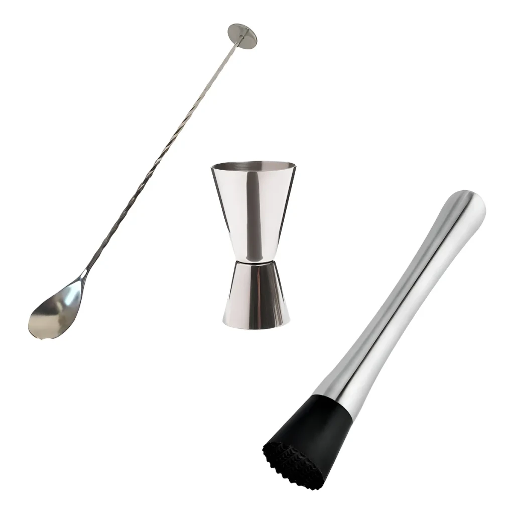 Kit Coquetel Barman Inox 3 Peças Kit Coquetel Barman Inox 3 Peças