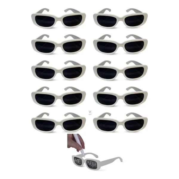 Kit 10 Óculos Retrô Festa Formatura Casamento Tiktok + Giz