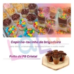 100 Copinho Brigadeiro 25ml +100 Colher Copo Tacinha Docinho