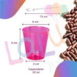 100 Copinho Brigadeiro 25ml +100 Colher Copo Tacinha Docinho