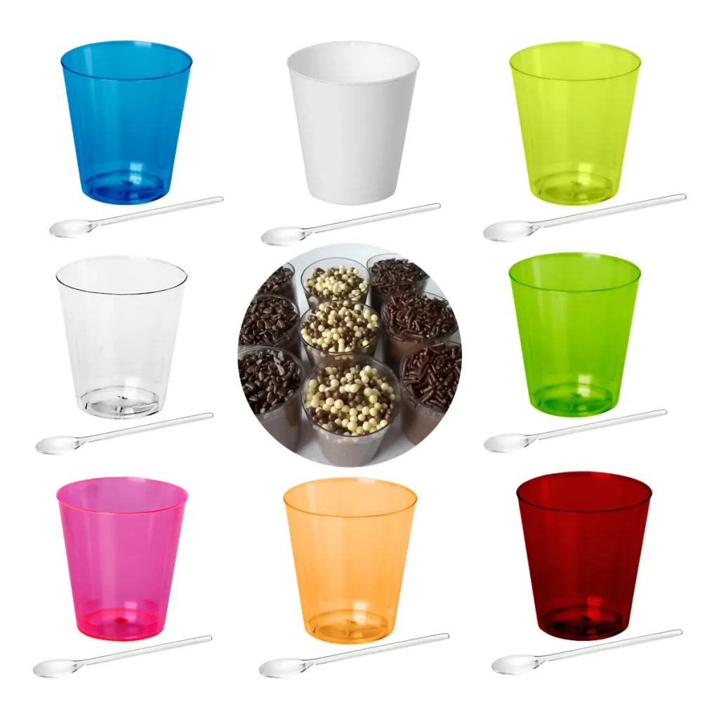 100 Copinho Brigadeiro 25ml +100 Colher Copo Tacinha Docinho 100 Copinho Brigadeiro 25ml +100 Colher Copo Tacinha Docinho