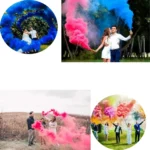 Kit 2 Bastão Fumaça Azul Rosa Verde Lilás Chá De Revelação