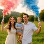 Kit 2 Bastão Fumaça Azul Rosa Verde Lilás Chá De Revelação