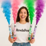 Kit 2 Bastão Fumaça Azul Rosa Verde Lilás Chá De Revelação