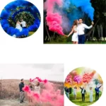 Kit 4 Bastão Fumaça Chá Revelação Azul Rosa Verde Lilás Show