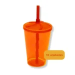 Kit 60 Copo Twister 300ml Tampa Canudo Balada Atacado Varejo