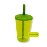 Kit 60 Copo Twister 300ml Tampa Canudo Balada Atacado Varejo