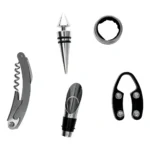 Kit Para Vinho 5 Peças Com Saca Rolha - Corta Lacre